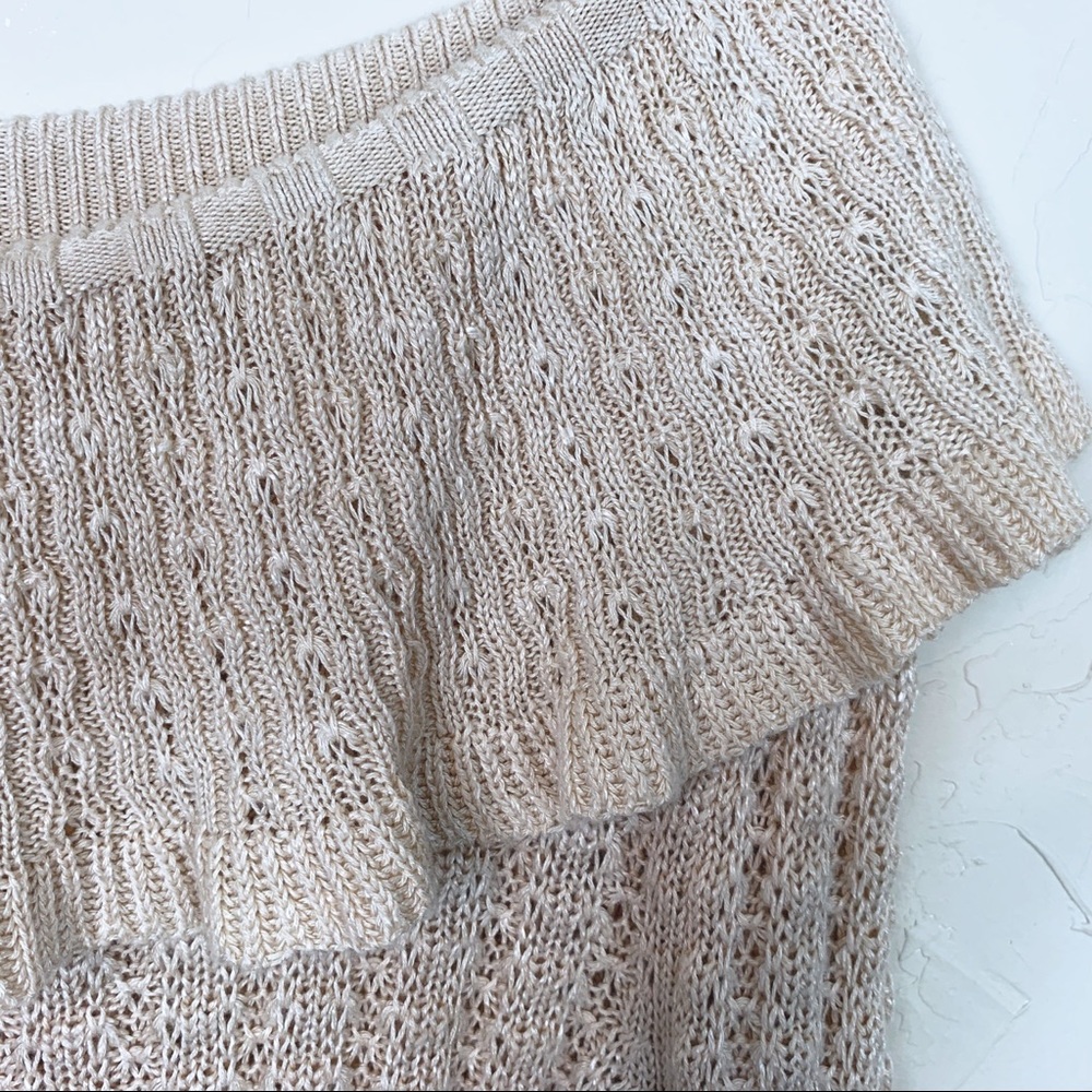 FREE PEOPLE Crazy In Love Off-Shoulder Boho Peasant Sweater S - Picture 5 of 10